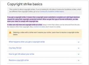 ইউটিউব চ্যানেল কপিরাইট