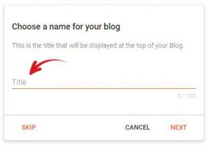ব্লগের নাম নির্বাচন
